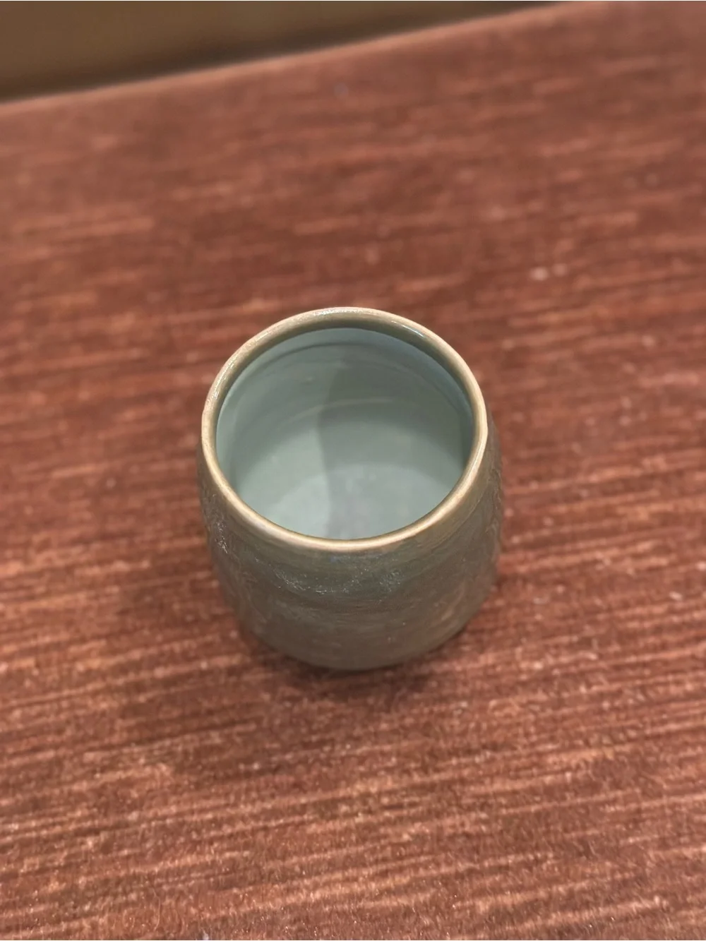 Handcrafted Glazed Ceramic Vase in Moss Green - Unbranded